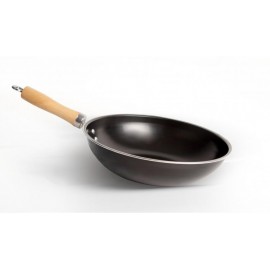 WOK TEFLONAT, MANER LEMN,28 CM ,GILBERTO