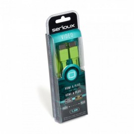 SERIOUX HDMI M-M GREEN FLAT CABLE 1.5M