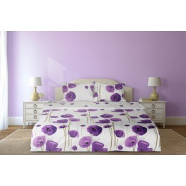 LENJERIE PAT DBL 4PCS 144TC-FLW PURPLE