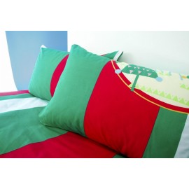 LENJERIE PAT DBL 4PCS 132TC-GREEN XMAS