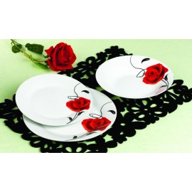 SERVICIU MASA 18 PIESE PORTELAN, ROSA