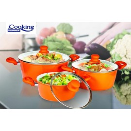 SET GATIT ALUM. CER.6 PIESE, ORANGE GRAY